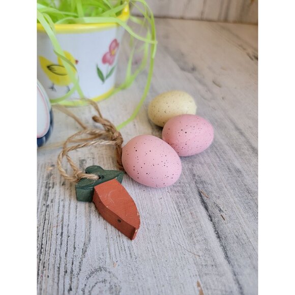 Unique‎ Easter variety basket Bunny eggs home decor set figure - Picture 4 of 11